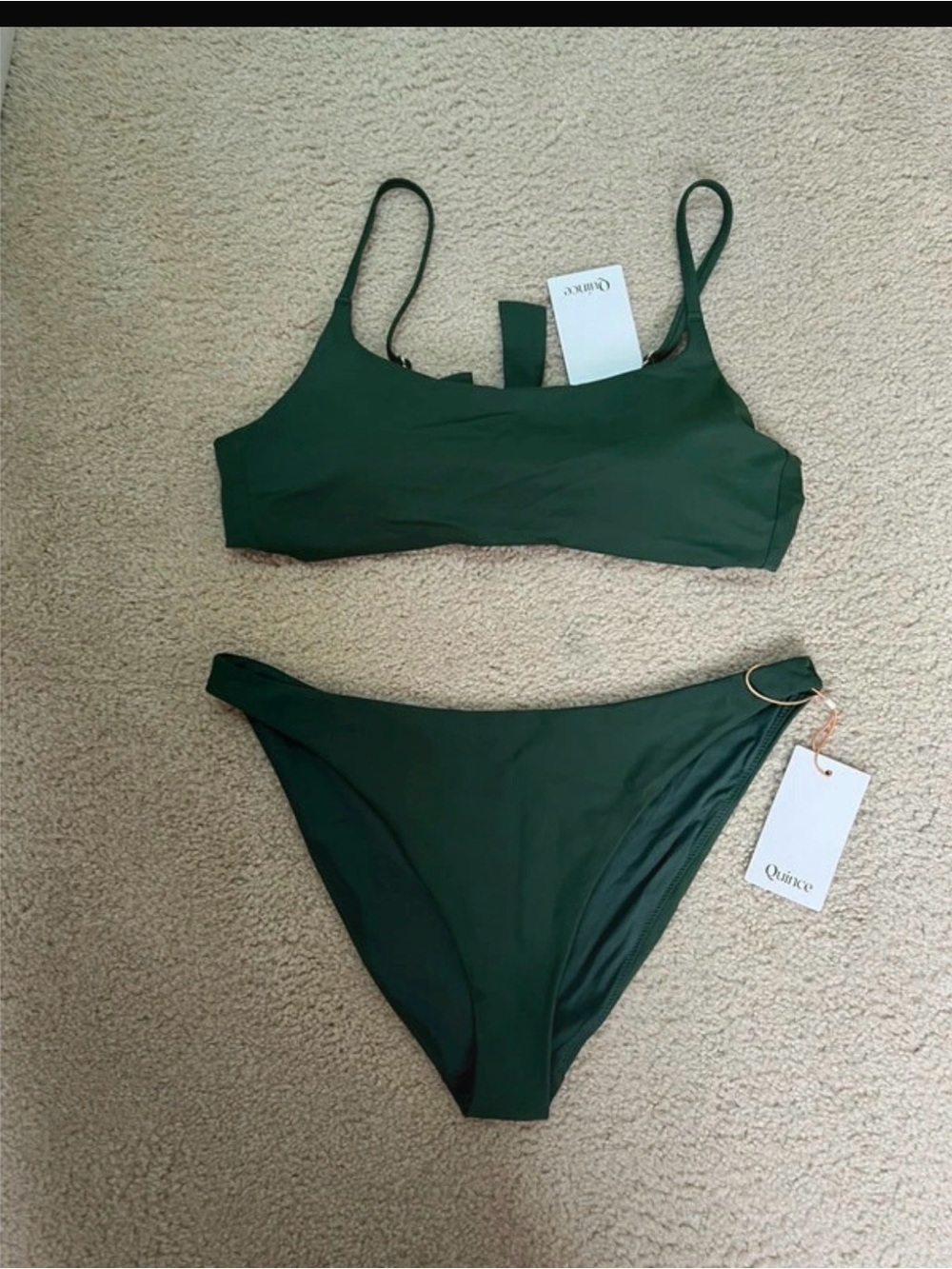Quince Dark Green Bikini Set NWT